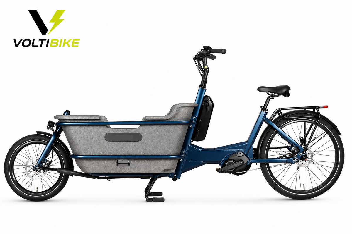 Bicicleta eléctrica cargo familiar AT006 Voltibike con motor central
