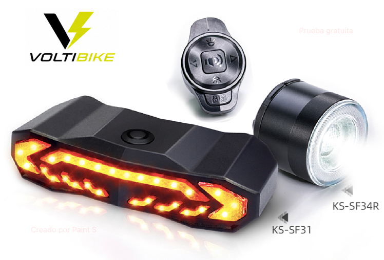 Kit de luces para bicicleta KS-SF34R y KS-SF31 con control remoto