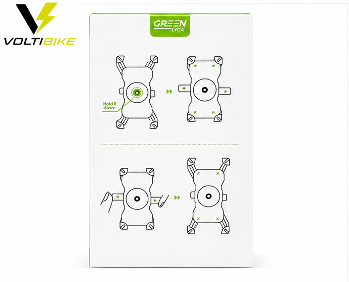 Sistema de ajuste del soporte de celular Green Lyca G-1074 para bicicleta