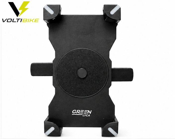 Vista frontal del soporte de celular Green Lyca G-1074 para bicicleta