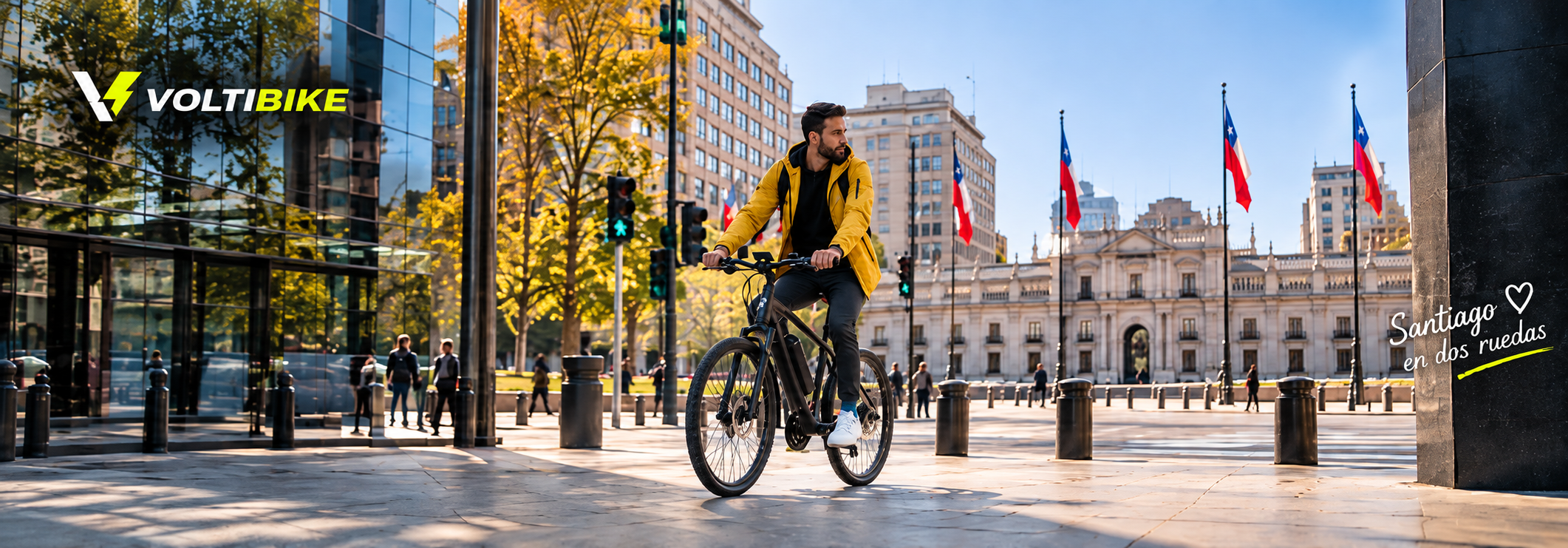 Santiago con ciclista eléctrico Voltibike